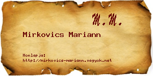 Mirkovics Mariann névjegykártya